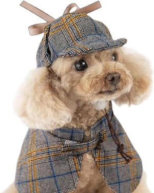 pet products Dog Costume - Cute Detective Pet Clothes Set Halloween Cosplay Party Outfit Winter Fashion Cape Cloak Hat for Small Medium Dog & Cat Kitten - Factory Direct Shop