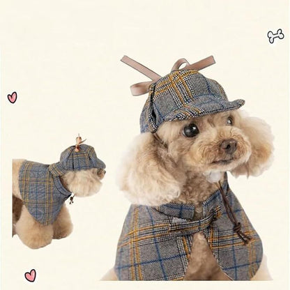 pet products Dog Costume - Cute Detective Pet Clothes Set Halloween Cosplay Party Outfit Winter Fashion Cape Cloak Hat for Small Medium Dog & Cat Kitten - Factory Direct Shop