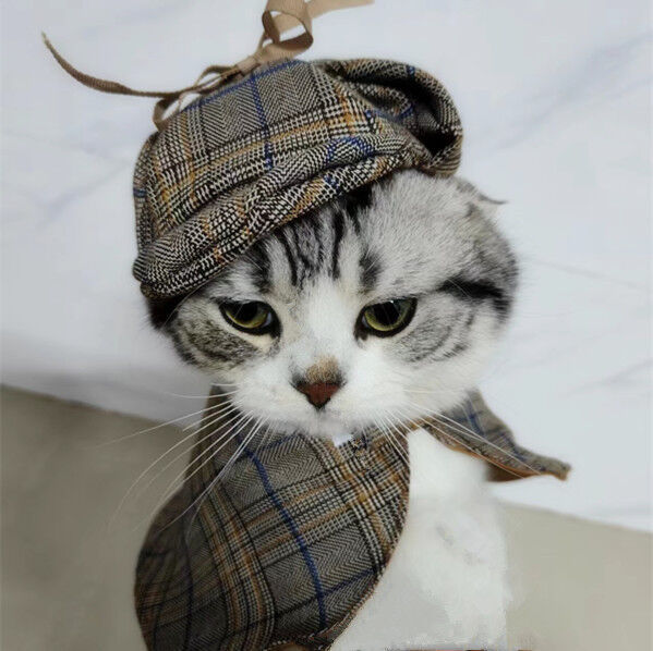 pet products Dog Costume - Cute Detective Pet Clothes Set Halloween Cosplay Party Outfit Winter Fashion Cape Cloak Hat for Small Medium Dog & Cat Kitten - Factory Direct Shop