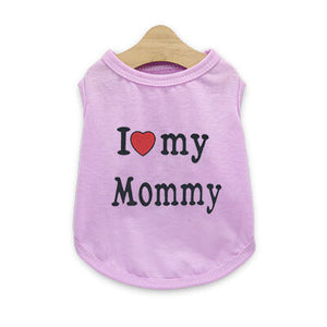 Pet products 4-Piece Pet Vest Set for Summer - Includes 4 Versatile Vests with I ❤️ my Mommy Message, Lightweight Breathable Fabric Perfect for Dogs and Cats in Warm Weather（M）