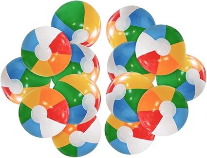 12'' Beach Ball for Kids: 14 Pack Beach Balls Bulk Inflatable Pool - Beach Balls Bulk Hawaiian Tropical Theme Christmas Party Decorations Favors Supplies - Factory Direct Shop