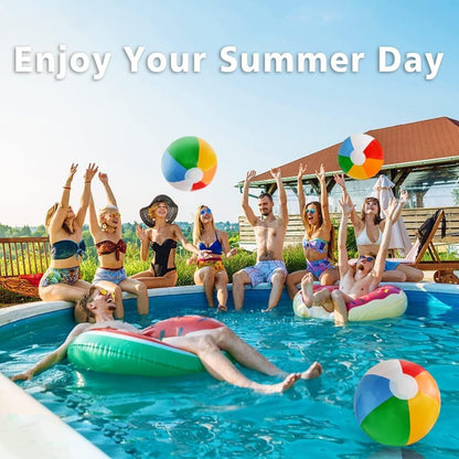 12'' Beach Ball for Kids: 14 Pack Beach Balls Bulk Inflatable Pool - Beach Balls Bulk Hawaiian Tropical Theme Christmas Party Decorations Favors Supplies - Factory Direct Shop