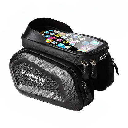 Waterproof Bike Frame Bag with Touchscreen & Headphone Hole: 3-in-1 Capacity Bicycle Bag for Phones & Gear, Aussie Cyclist Essential