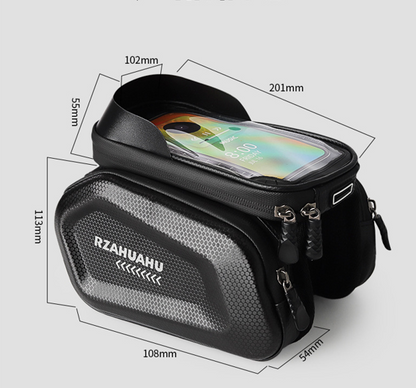 Waterproof Bike Frame Bag with Touchscreen & Headphone Hole: 3-in-1 Capacity Bicycle Bag for Phones & Gear, Aussie Cyclist Essential