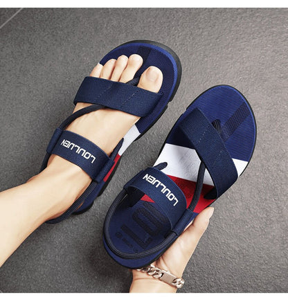 Men's 3 - Color Convertible Sandals & Slippers, Outdoor Non - Slip EVA Thick - Sole Beach Shoes for Dual Wear(dark blue) - Factory Direct Shop