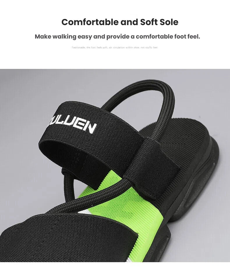 Men's 3 - Color Convertible Sandals & Slippers, Outdoor Non - Slip EVA Thick - Sole Beach Shoes for Dual Wear(green) - Factory Direct Shop