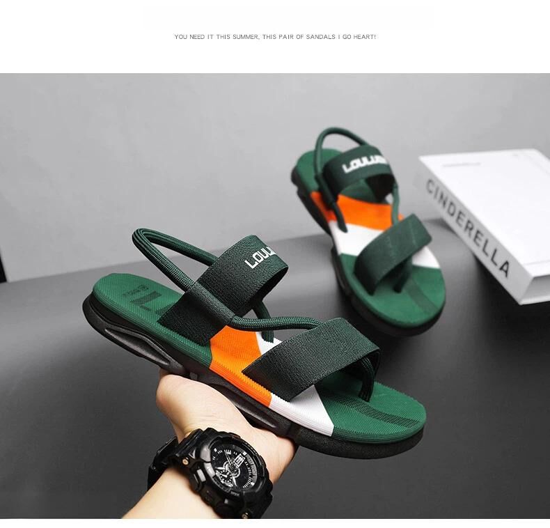 Men's 3 - Color Convertible Sandals & Slippers, Outdoor Non - Slip EVA Thick - Sole Beach Shoes for Dual Wear(green) - Factory Direct Shop