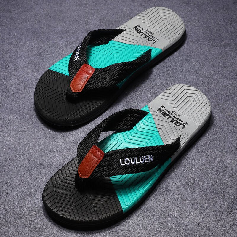 Men's Flip Flops with EVA - PVC Dual Sole, 3 Colors (Black/Blue/Green) for Comfort & Style for Summer Beach & Daily Wear(Black) - Factory Direct Shop