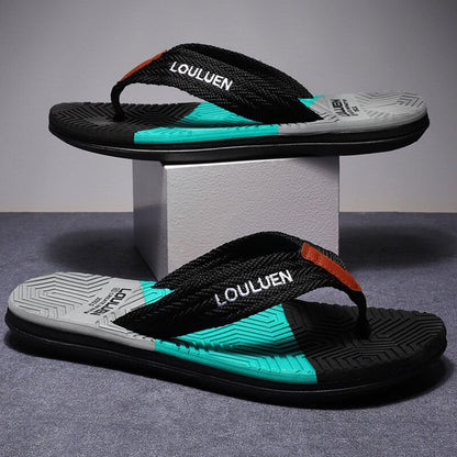 Men's Flip Flops with EVA - PVC Dual Sole, 3 Colors (Black/Blue/Green) for Comfort & Style for Summer Beach & Daily Wear(Black) - Factory Direct Shop