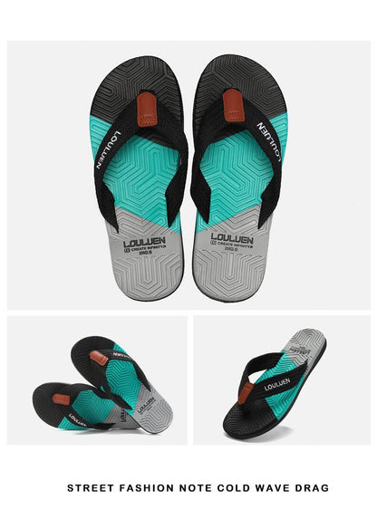 Men's Flip Flops with EVA - PVC Dual Sole, 3 Colors (Black/Blue/Green) for Comfort & Style for Summer Beach & Daily Wear(Black) - Factory Direct Shop