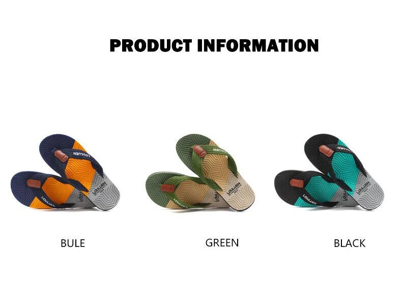 Men's Flip Flops with EVA - PVC Dual Sole, 3 Colors (Black/Blue/Green) for Comfort & Style for Summer Beach & Daily Wear(Blue) - Factory Direct Shop