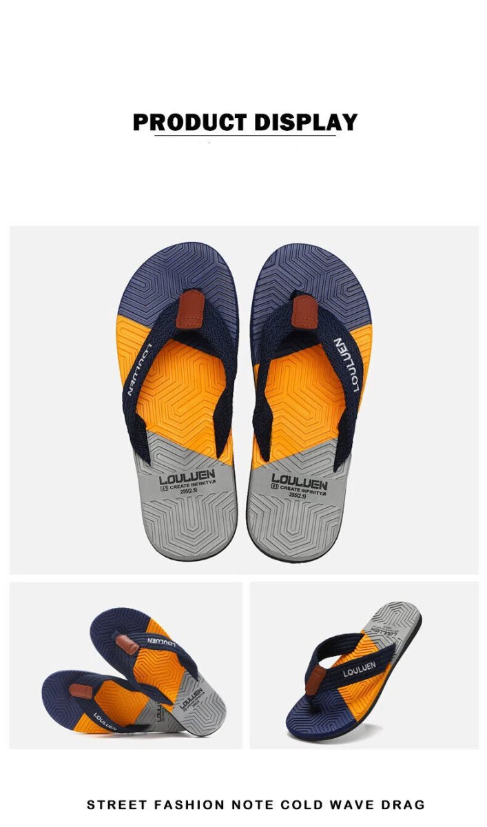 Men's Flip Flops with EVA - PVC Dual Sole, 3 Colors (Black/Blue/Green) for Comfort & Style for Summer Beach & Daily Wear(Blue) - Factory Direct Shop
