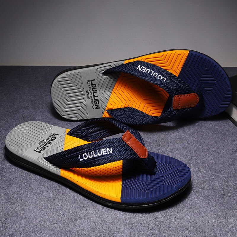Men's Flip Flops with EVA - PVC Dual Sole, 3 Colors (Black/Blue/Green) for Comfort & Style for Summer Beach & Daily Wear(Blue) - Factory Direct Shop