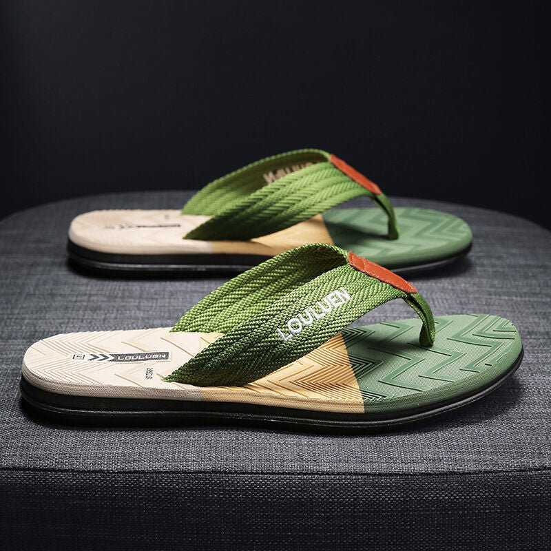 Men's Flip Flops with EVA - PVC Dual Sole, 3 Colors (Black/Blue/Green) for Comfort & Style for Summer Beach & Daily Wear(green) - Factory Direct Shop