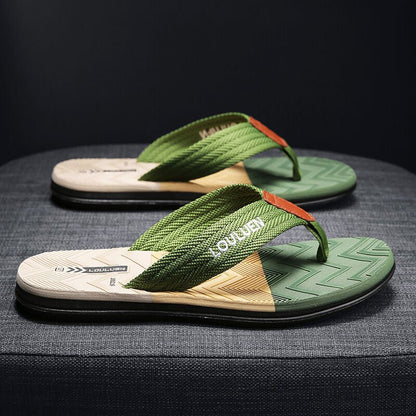 Men's Flip Flops with EVA - PVC Dual Sole, 3 Colors (Black/Blue/Green) for Comfort & Style for Summer Beach & Daily Wear(green) - Factory Direct Shop