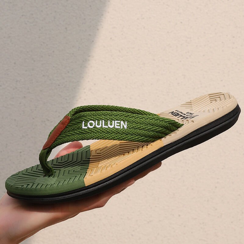 Men's Flip Flops with EVA - PVC Dual Sole, 3 Colors (Black/Blue/Green) for Comfort & Style for Summer Beach & Daily Wear(green) - Factory Direct Shop