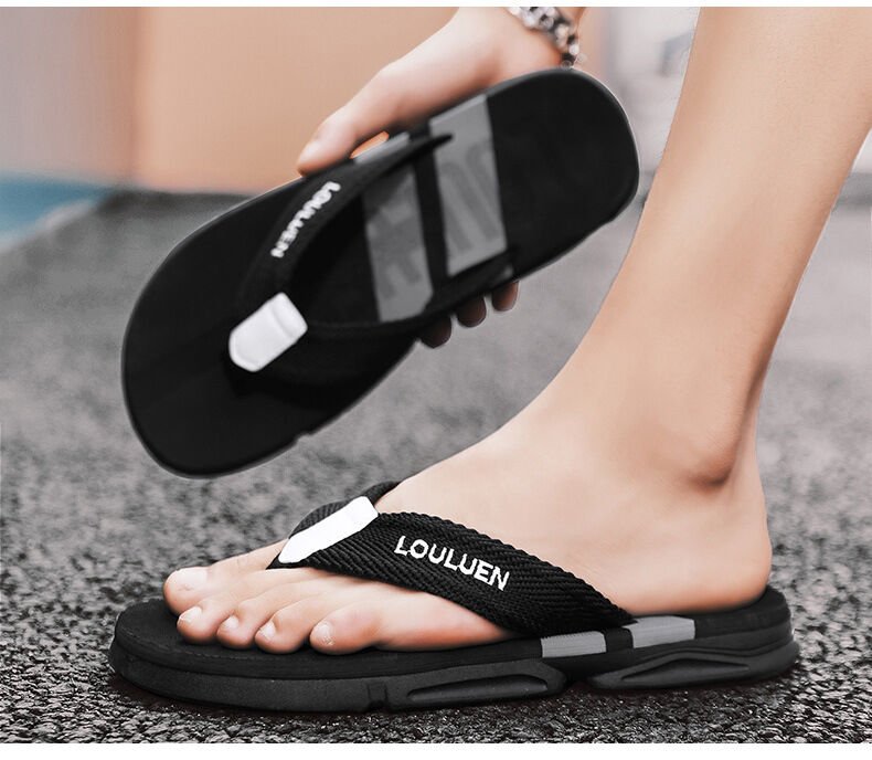 Men's Flip Flops: 4 Colors, EVA - PVC Blend, Comfort & Style for Summer Beach & Daily Wear(Black - gray) - Factory Direct Shop
