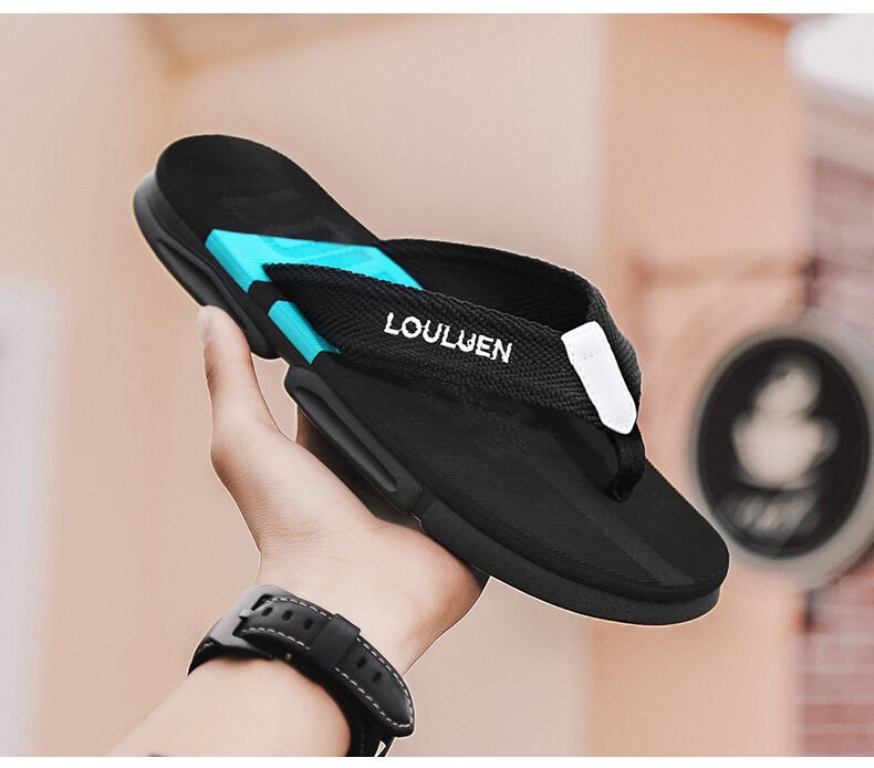 Men's Flip Flops: 4 Colors, EVA - PVC Blend, Comfort & Style for Summer Beach & Daily Wear(Black - green) - Factory Direct Shop