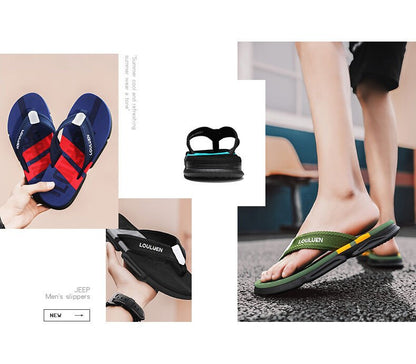 Men's Flip Flops: 4 Colors, EVA - PVC Blend, Comfort & Style for Summer Beach & Daily Wear(Black - green) - Factory Direct Shop