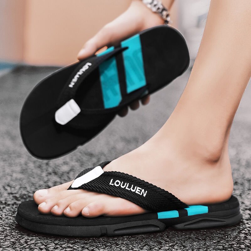 Men's Flip Flops: 4 Colors, EVA - PVC Blend, Comfort & Style for Summer Beach & Daily Wear(Black - green) - Factory Direct Shop