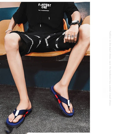 Men's Flip Flops: 4 Colors, EVA - PVC Blend, Comfort & Style for Summer Beach & Daily Wear(Blue) - Factory Direct Shop
