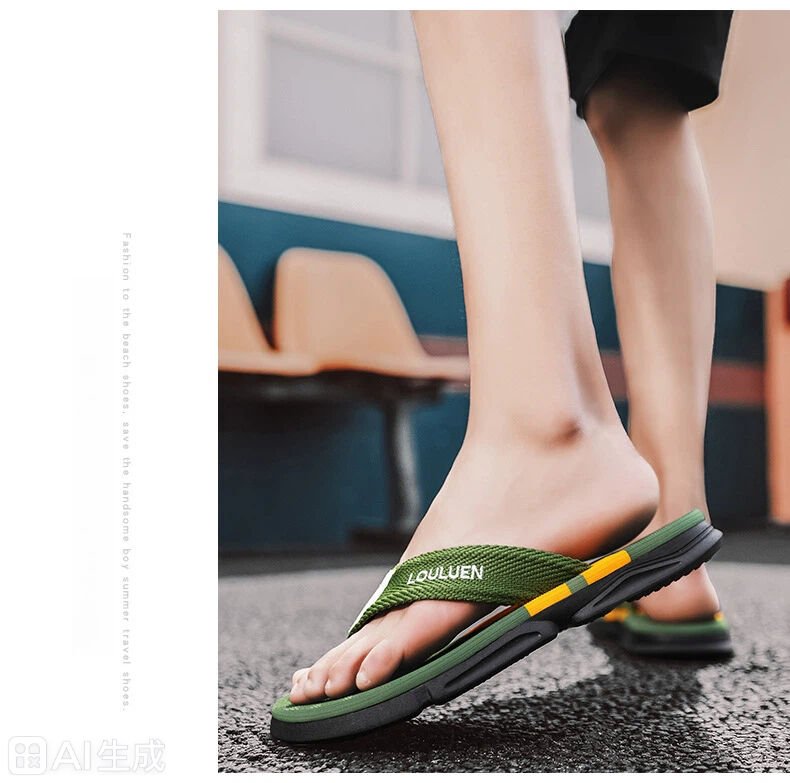 Men's Flip Flops: 4 Colors, EVA - PVC Blend, Comfort & Style for Summer Beach & Daily Wear(Green) - Factory Direct Shop