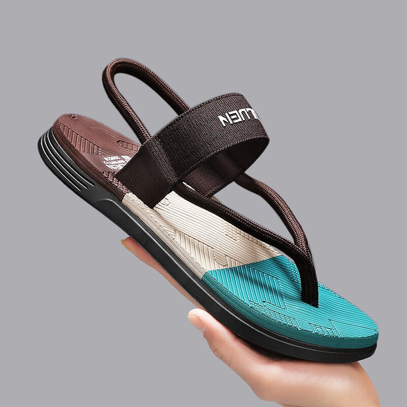 Men's Outdoor Non - Slip Sandals, 4 - Color EVA Lightweight Thick - Sole Beach Slippers for Casual & Sports(brown) - Factory Direct Shop