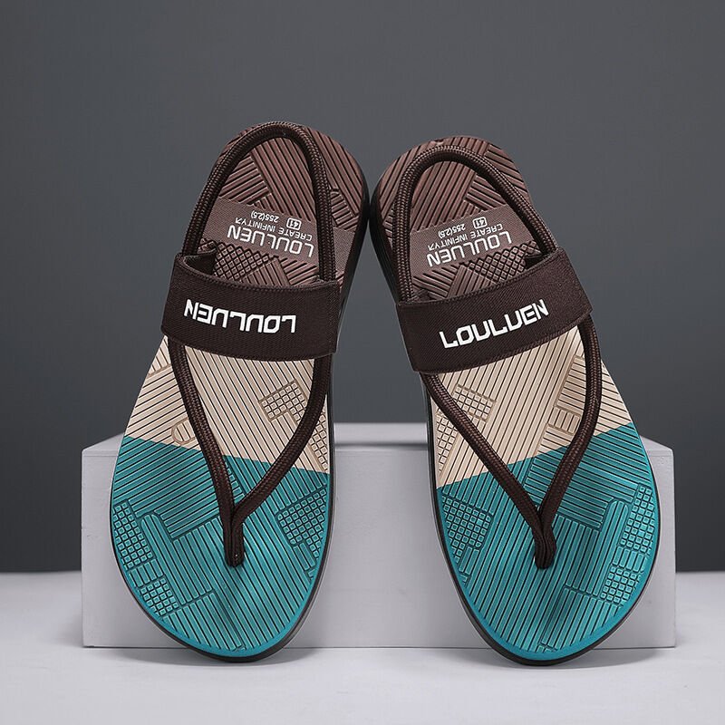 Men's Outdoor Non - Slip Sandals, 4 - Color EVA Lightweight Thick - Sole Beach Slippers for Casual & Sports(brown) - Factory Direct Shop