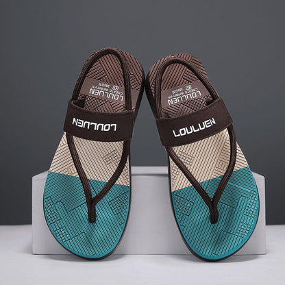 Men's Outdoor Non - Slip Sandals, 4 - Color EVA Lightweight Thick - Sole Beach Slippers for Casual & Sports(brown) - Factory Direct Shop
