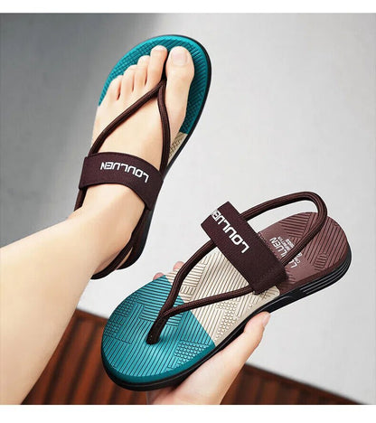 Men's Outdoor Non - Slip Sandals, 4 - Color EVA Lightweight Thick - Sole Beach Slippers for Casual & Sports(brown) - Factory Direct Shop