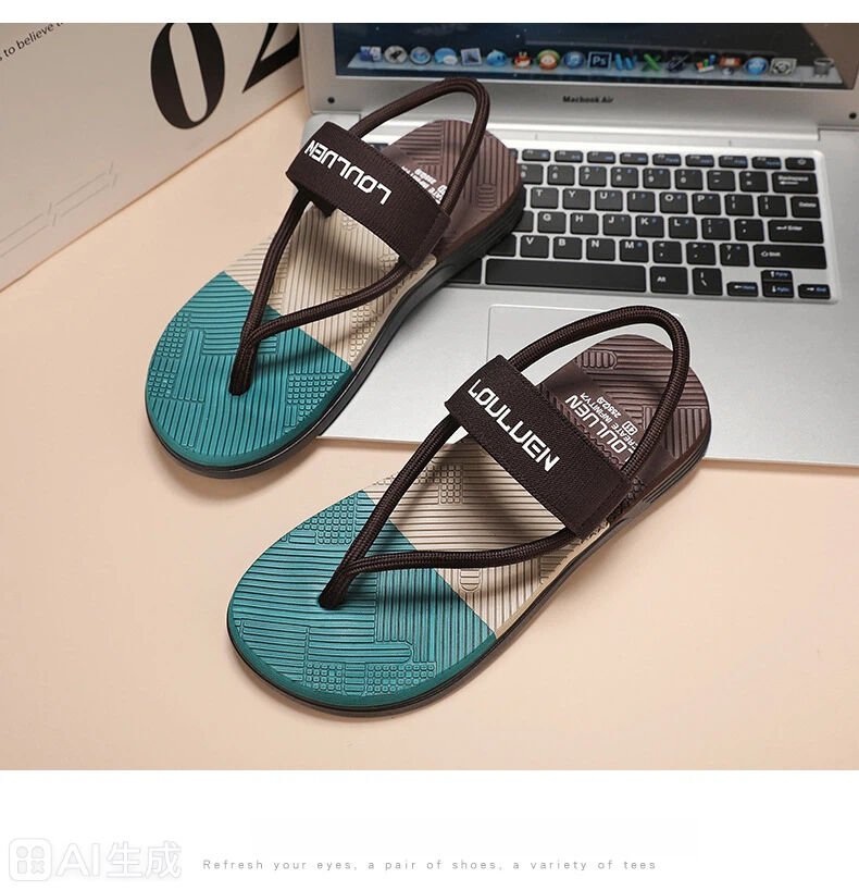 Men's Outdoor Non - Slip Sandals, 4 - Color EVA Lightweight Thick - Sole Beach Slippers for Casual & Sports(brown) - Factory Direct Shop