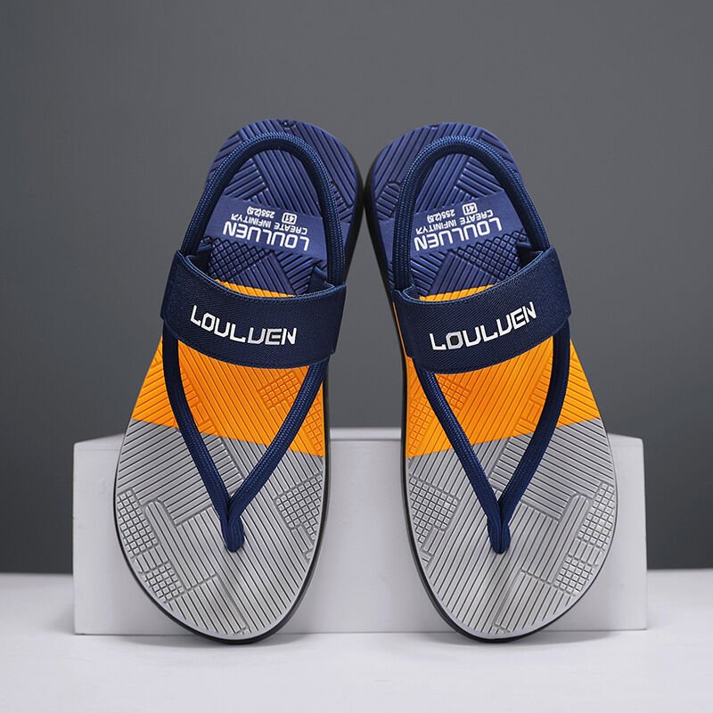 Men's Outdoor Non - Slip Sandals, 4 - Color EVA Lightweight Thick - Sole Beach Slippers for Casual & Sports(dark blue) - Factory Direct Shop