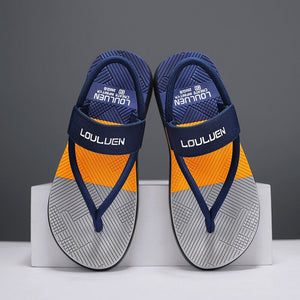 Men's Outdoor Non - Slip Sandals, 4 - Color EVA Lightweight Thick - Sole Beach Slippers for Casual & Sports(dark blue) - Factory Direct Shop