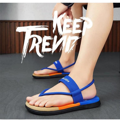 Men's Outdoor Non - Slip Sandals, 4 - Color EVA Lightweight Thick - Sole Beach Slippers for Casual & Sports(royal blue) - Factory Direct Shop