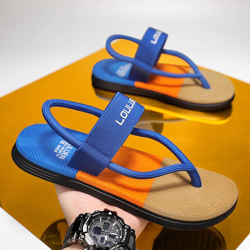 Men's Outdoor Non - Slip Sandals, 4 - Color EVA Lightweight Thick - Sole Beach Slippers for Casual & Sports(royal blue) - Factory Direct Shop