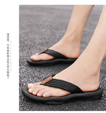 Men's Outdoor Non - Slip Flip Flops, 6 Colors EVA Lightweight Thick - Sole Beach Sandals for Casual & Sports(black) - Factory Direct Shop