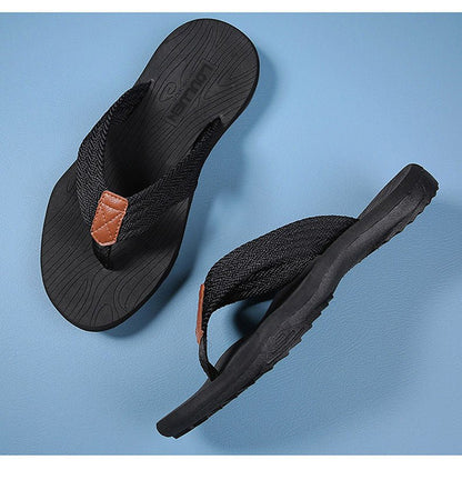 Men's Outdoor Non - Slip Flip Flops, 6 Colors EVA Lightweight Thick - Sole Beach Sandals for Casual & Sports(black) - Factory Direct Shop