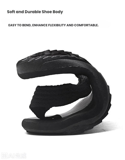 Men's Outdoor Non - Slip Flip Flops, 6 Colors EVA Lightweight Thick - Sole Beach Sandals for Casual & Sports(black and gray) - Factory Direct Shop