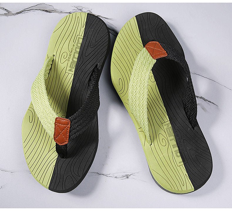 Mens Thongs EVA Lightweight - 45 - Black Green - Factory Direct Shop