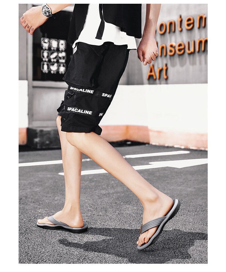 Men's Outdoor Non - Slip Flip Flops, 6 Colors EVA Lightweight Thick - Sole Beach Sandals for Casual & Sports(gray) - Factory Direct Shop