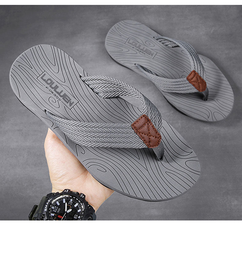Men's Outdoor Non - Slip Flip Flops, 6 Colors EVA Lightweight Thick - Sole Beach Sandals for Casual & Sports(gray) - Factory Direct Shop