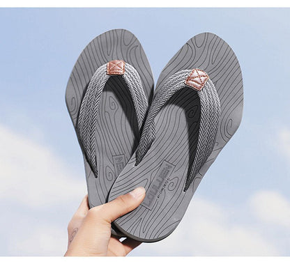 Men's Outdoor Non - Slip Flip Flops, 6 Colors EVA Lightweight Thick - Sole Beach Sandals for Casual & Sports(gray) - Factory Direct Shop