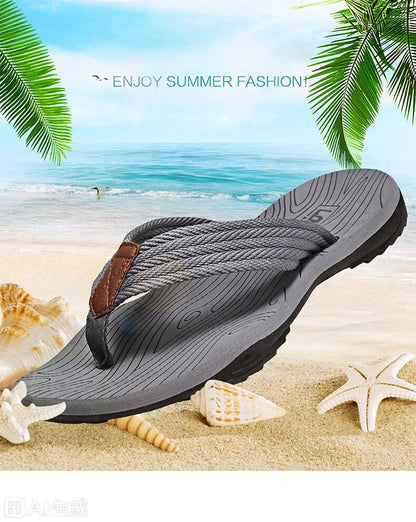 Men's Outdoor Non - Slip Flip Flops, 6 Colors EVA Lightweight Thick - Sole Beach Sandals for Casual & Sports(gray) - Factory Direct Shop