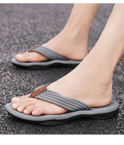 Men's Outdoor Non - Slip Flip Flops, 6 Colors EVA Lightweight Thick - Sole Beach Sandals for Casual & Sports(gray) - Factory Direct Shop