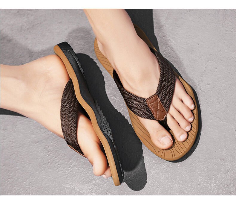 Men's Outdoor Non - Slip Flip Flops, 6 Colors EVA Lightweight Thick - Sole Beach Sandals for Casual & Sports(khaki) - Factory Direct Shop