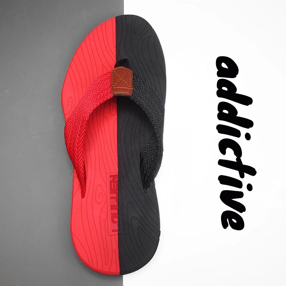 Men's Outdoor Non - Slip Flip Flops, 6 Colors EVA Lightweight Thick - Sole Beach Sandals for Casual & Sports(red and black) - Factory Direct Shop