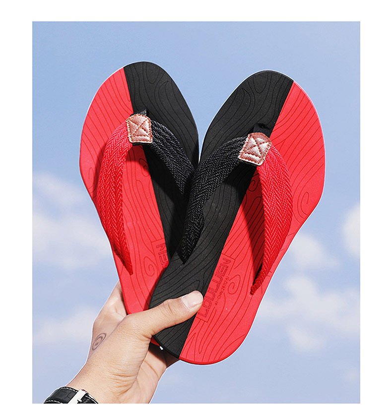 Mens Thongs EVA Lightweight - 44 - Red Black - Factory Direct Shop