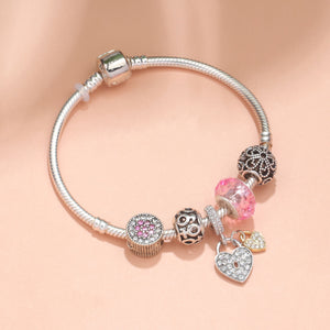 Rose Gold Petal Zircon Bracelet(18cm)