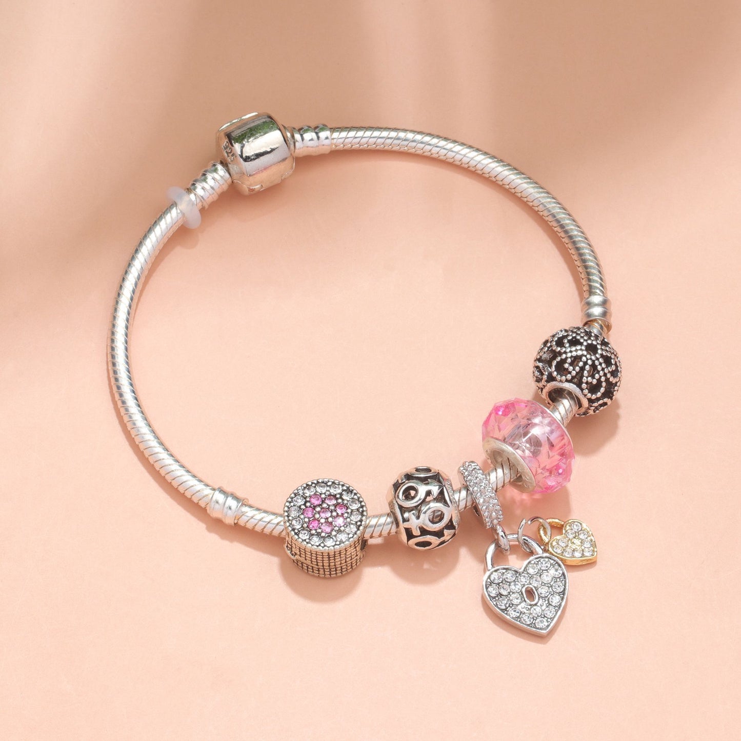 Rose Gold Petal Zircon Bracelet(18cm)