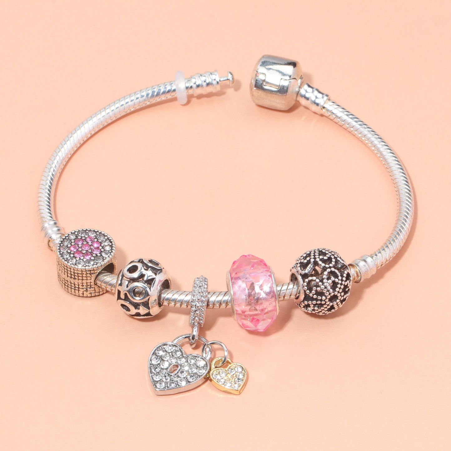 Rose Gold Petal Zircon Bracelet(20cm)